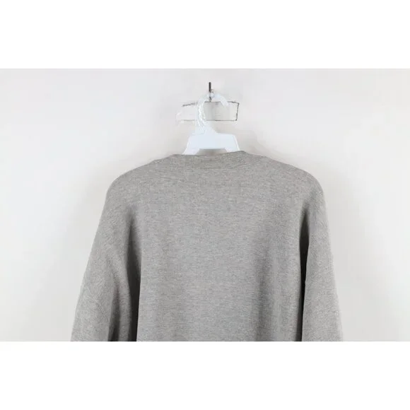 Vtg 90s Nike Air Mens XL Travis Scott Big Swoosh Crewneck Sweatshirt Gray USA